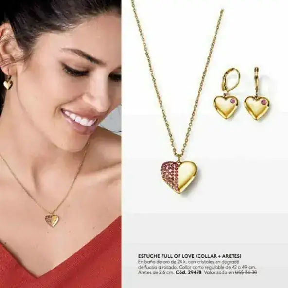 Estuche Full Of Love Collar + Aretes de Esika