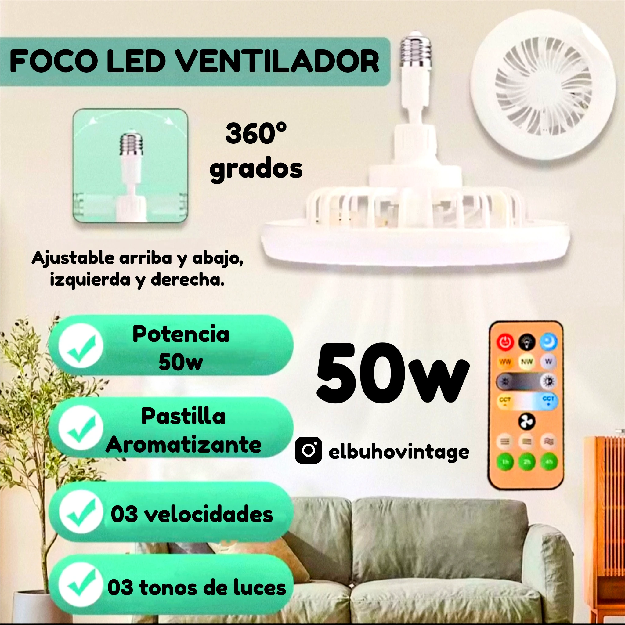 FOCO LED VENTILADOR  2