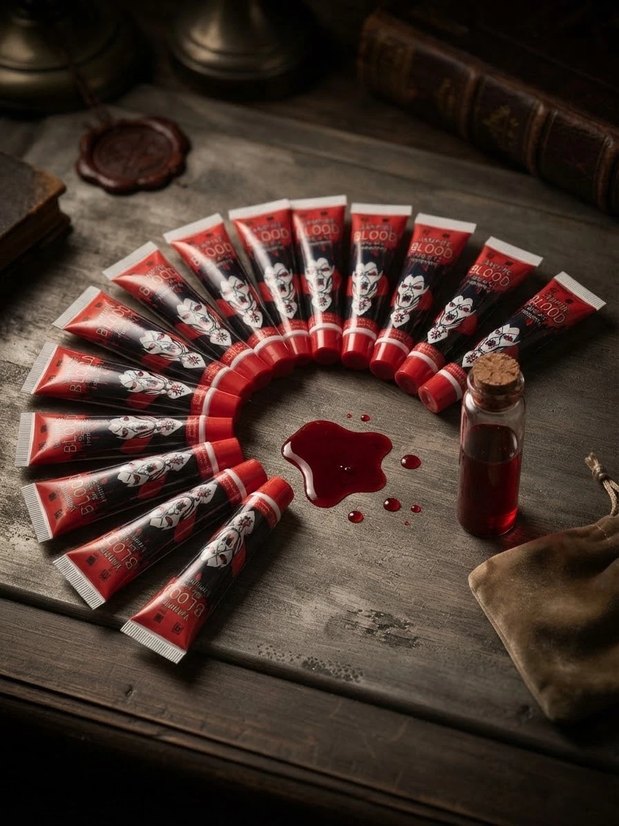 paquete de 12 tubos de sangre falsa 