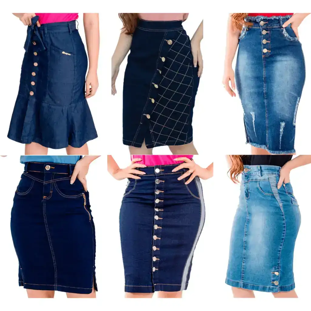 Saia Jeans com Lycra 