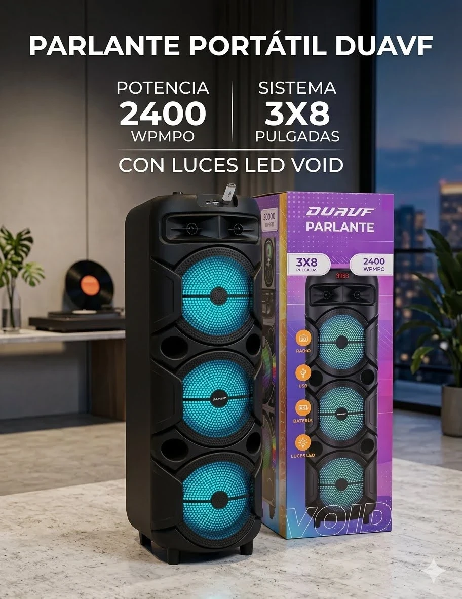 Parlante portatil Duavf Void 3x8 2