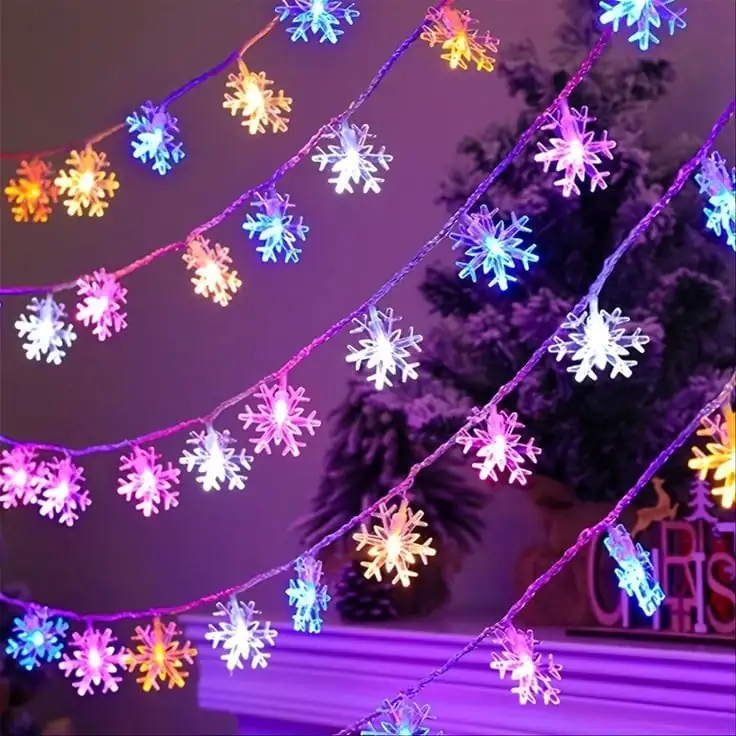 Luces led tipo copos de Nieve 