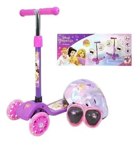 MONOPATÍN PLEGABLE DISNEY PRINCESA C/CASCO 