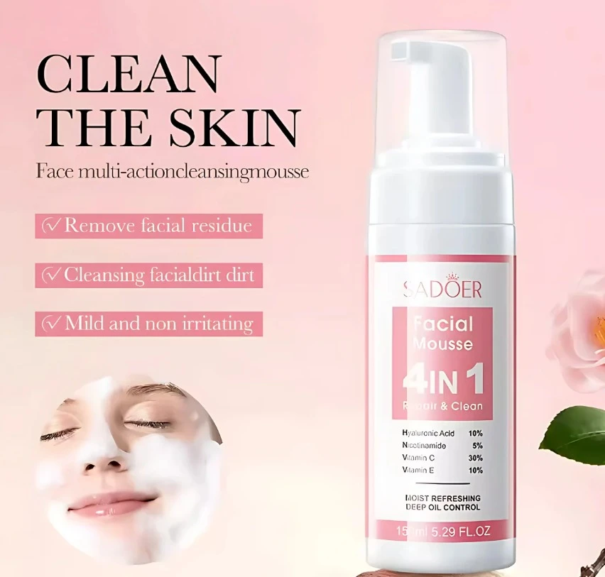Espuma limpiadora facial 4 en 1 Sadoer 2