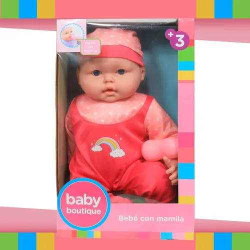 Baby Boutique Muñeco Tamaño Real Bebe Con Mamila Biberon 3