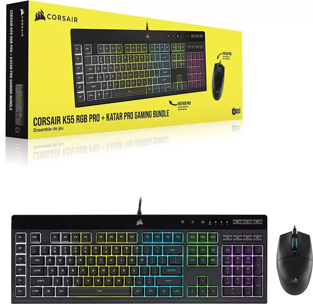 CORSAIR K55 RGB PRO + KATAR PRO 