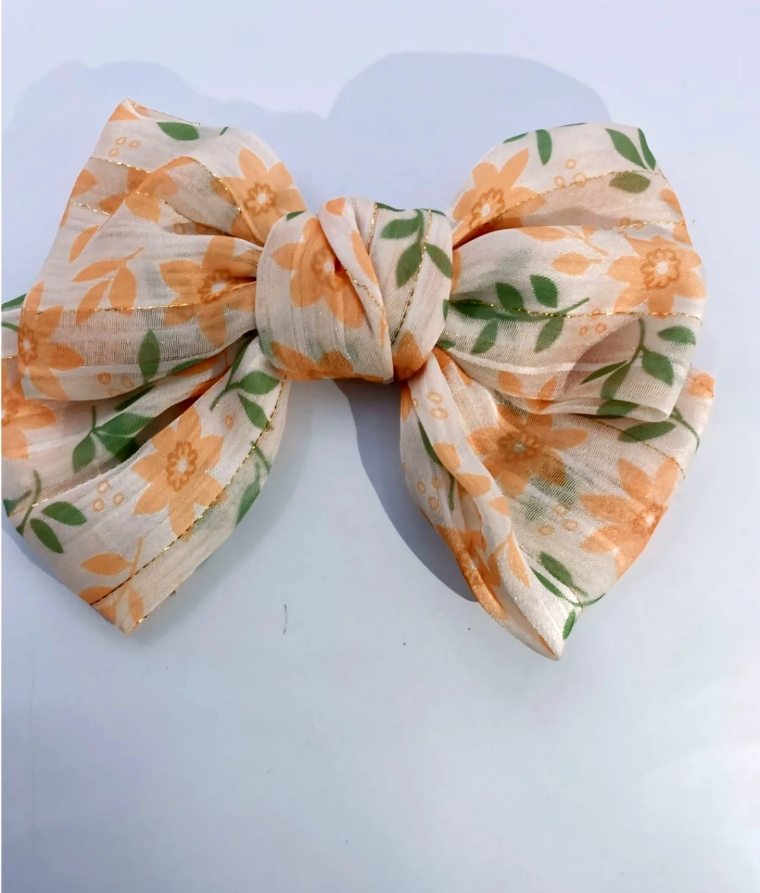 Moño flor naranja 