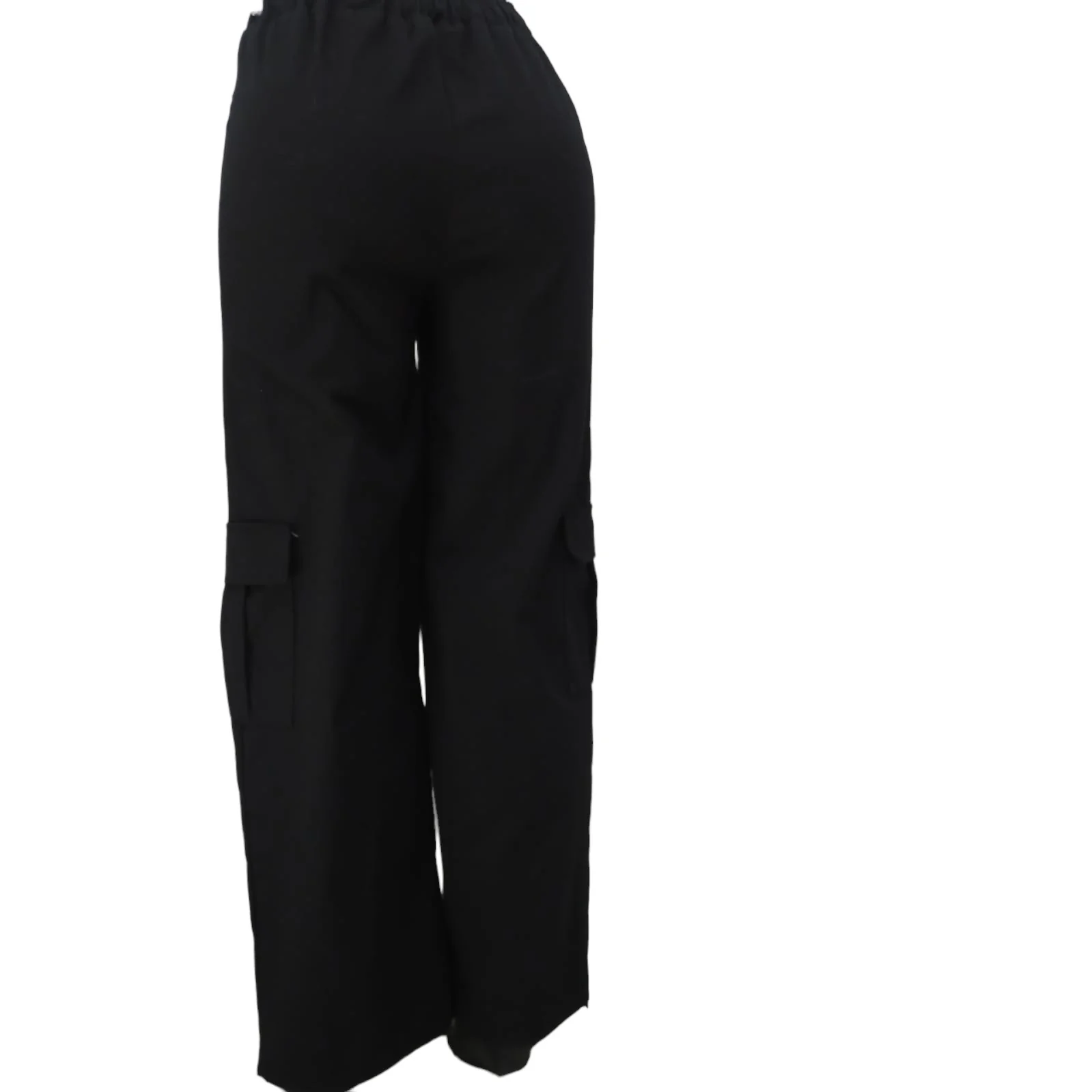 Pantalón cargo negro resorte   2