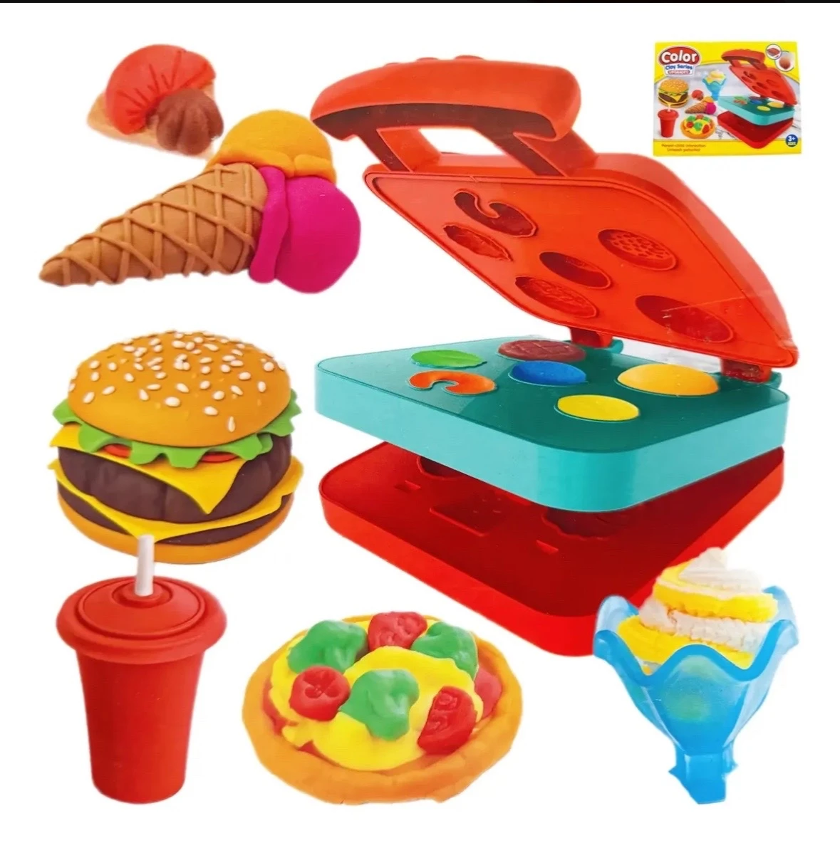 Juego de Plastilina Máquina de Waflera y Comiditas con Moldes y Accesorios 3