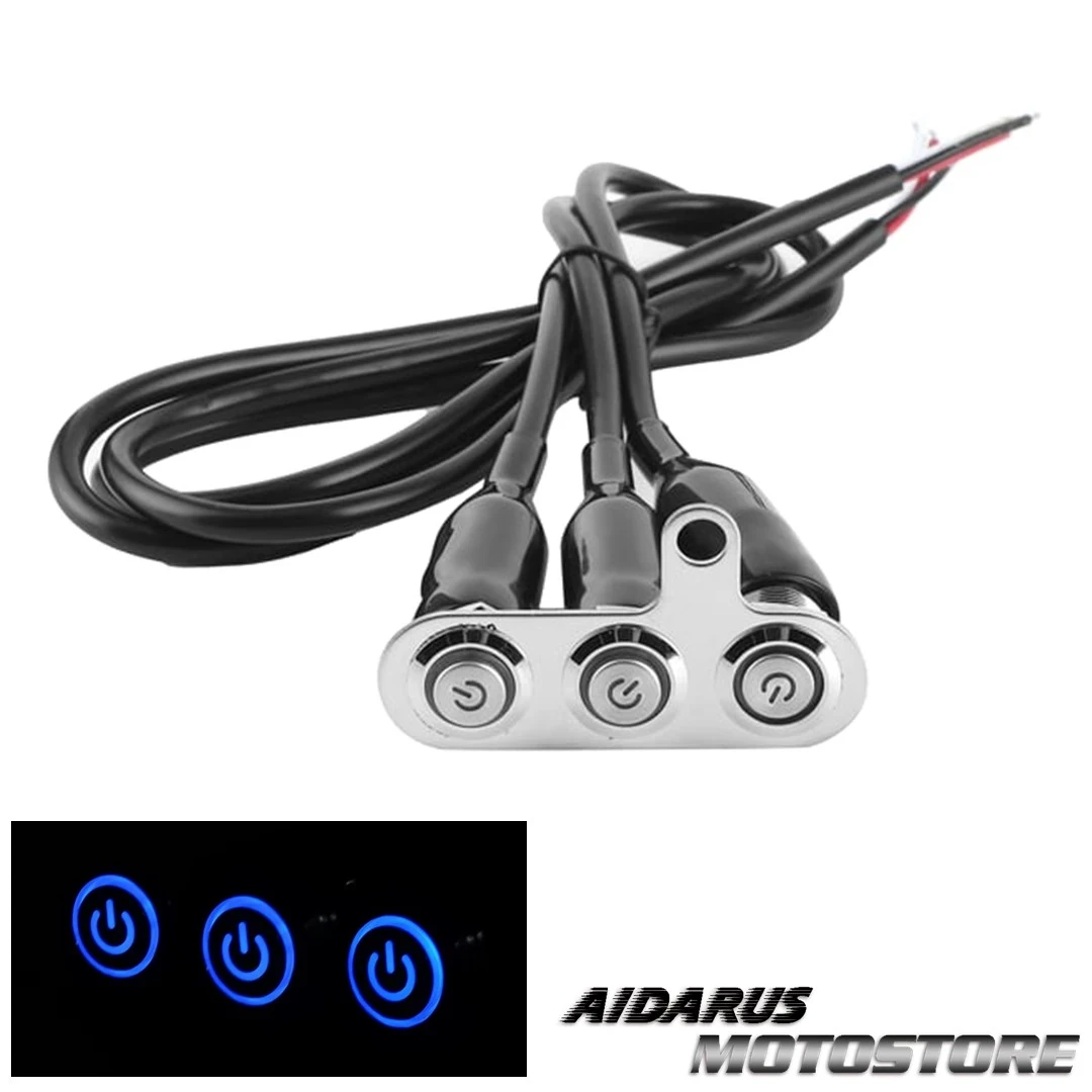 INTERRUPTOR 3 PULSOS LED AZUL