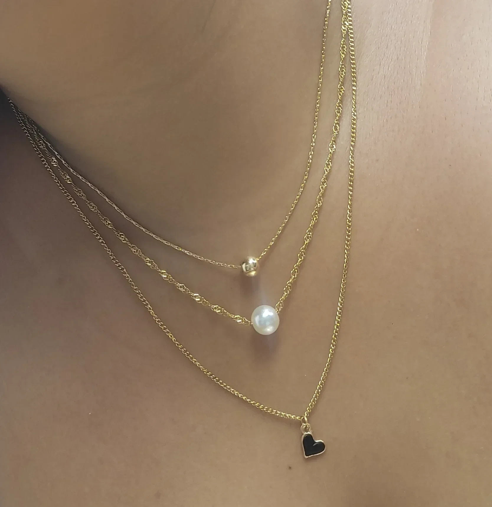 CADENA MINIMALISTA CORAZÓN NEGRO 2