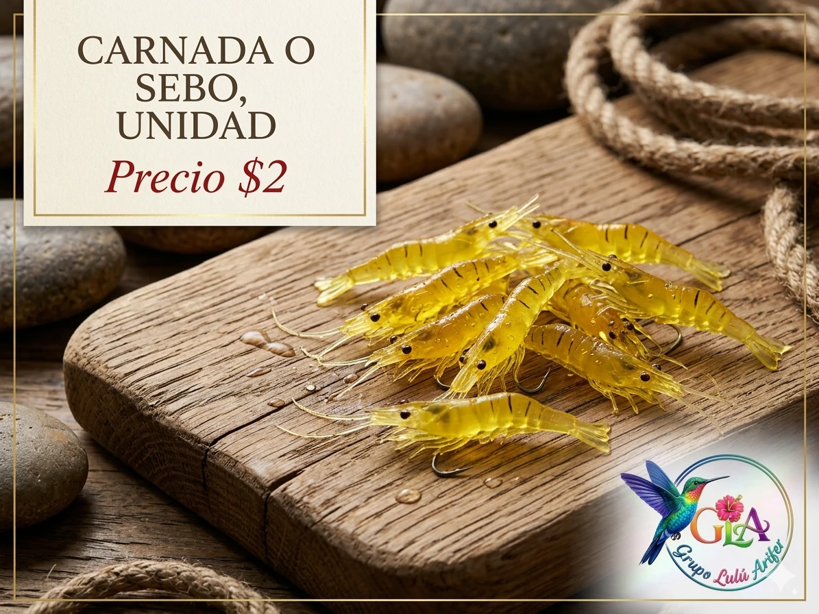 Carnada o sebo, camarones 