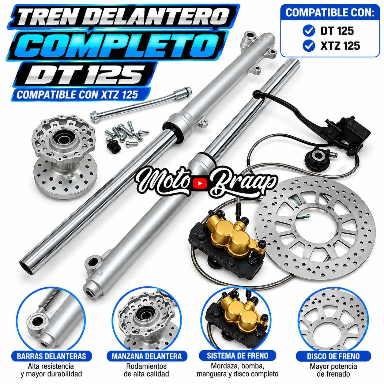 DT 125 / XTZ 125 Tren delantero Evol