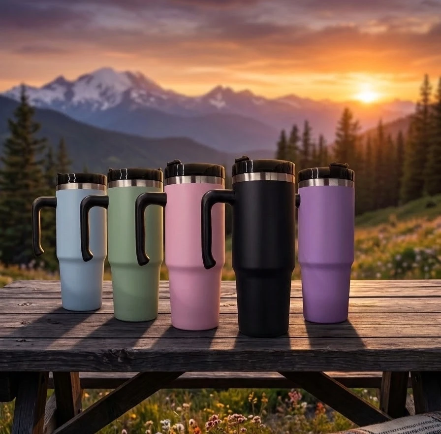 TERMO CON ASA 900 ml ACERO INOXIDABLE