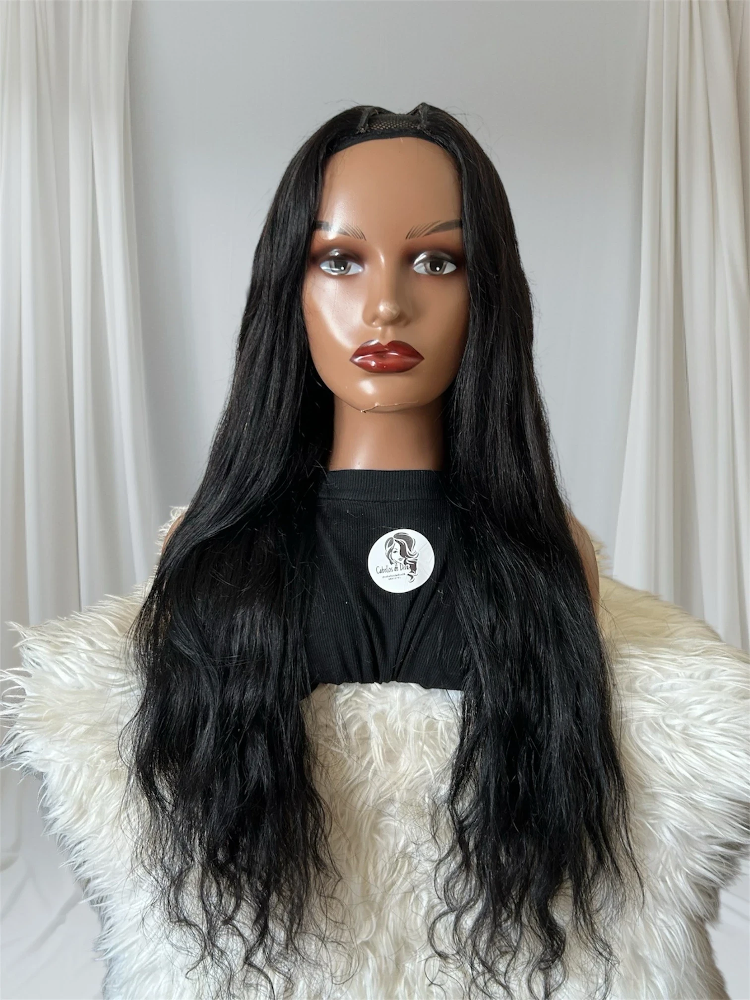 Pelucas de cabello humano en V de 30 pulgadas, densidad del 180 % 2