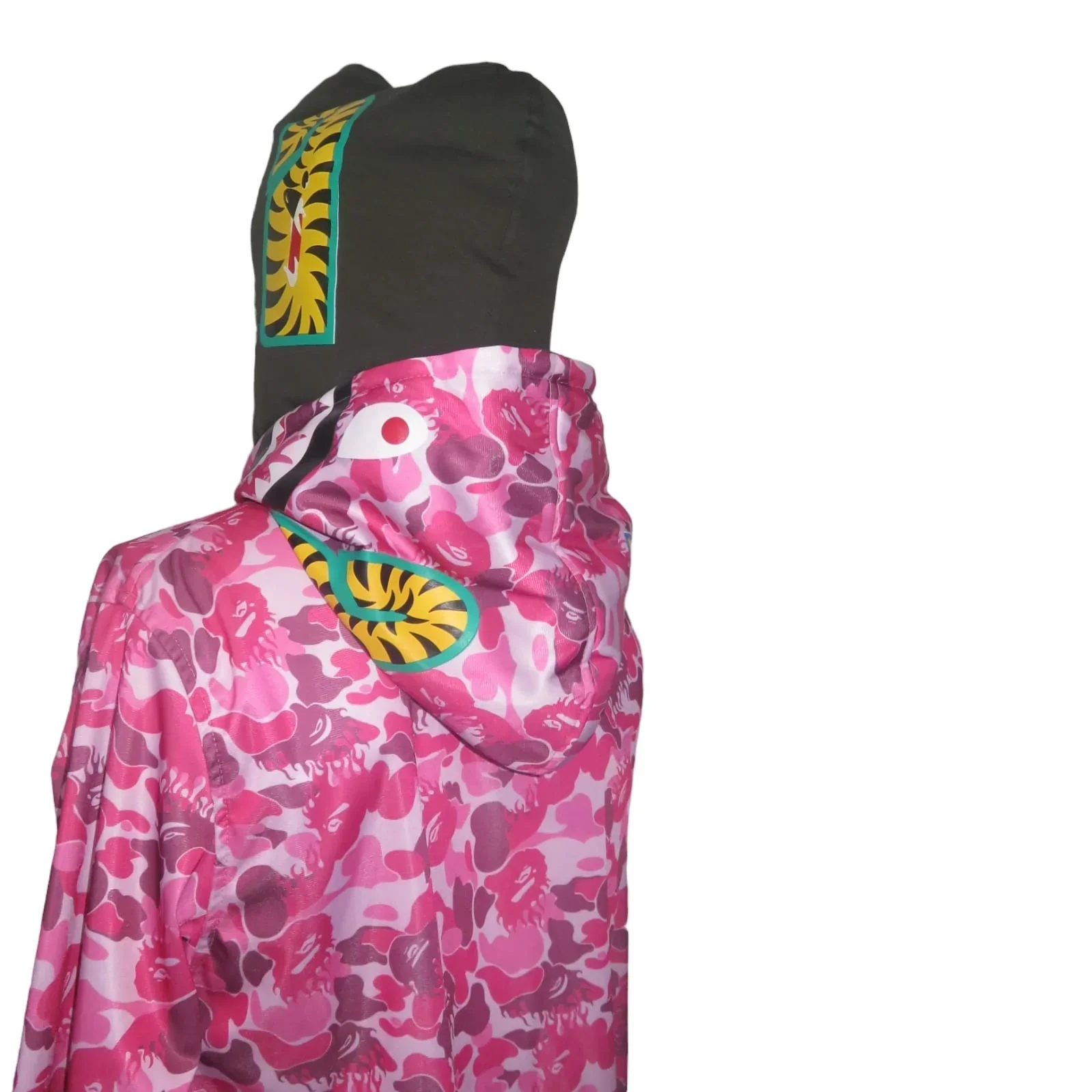Chamarra doble gorro shark rosa moteada 4