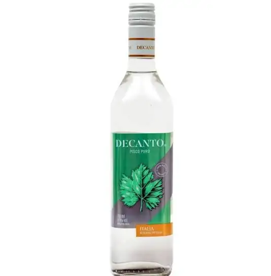 Pisco puro Italia Botella 750 ml Decanto