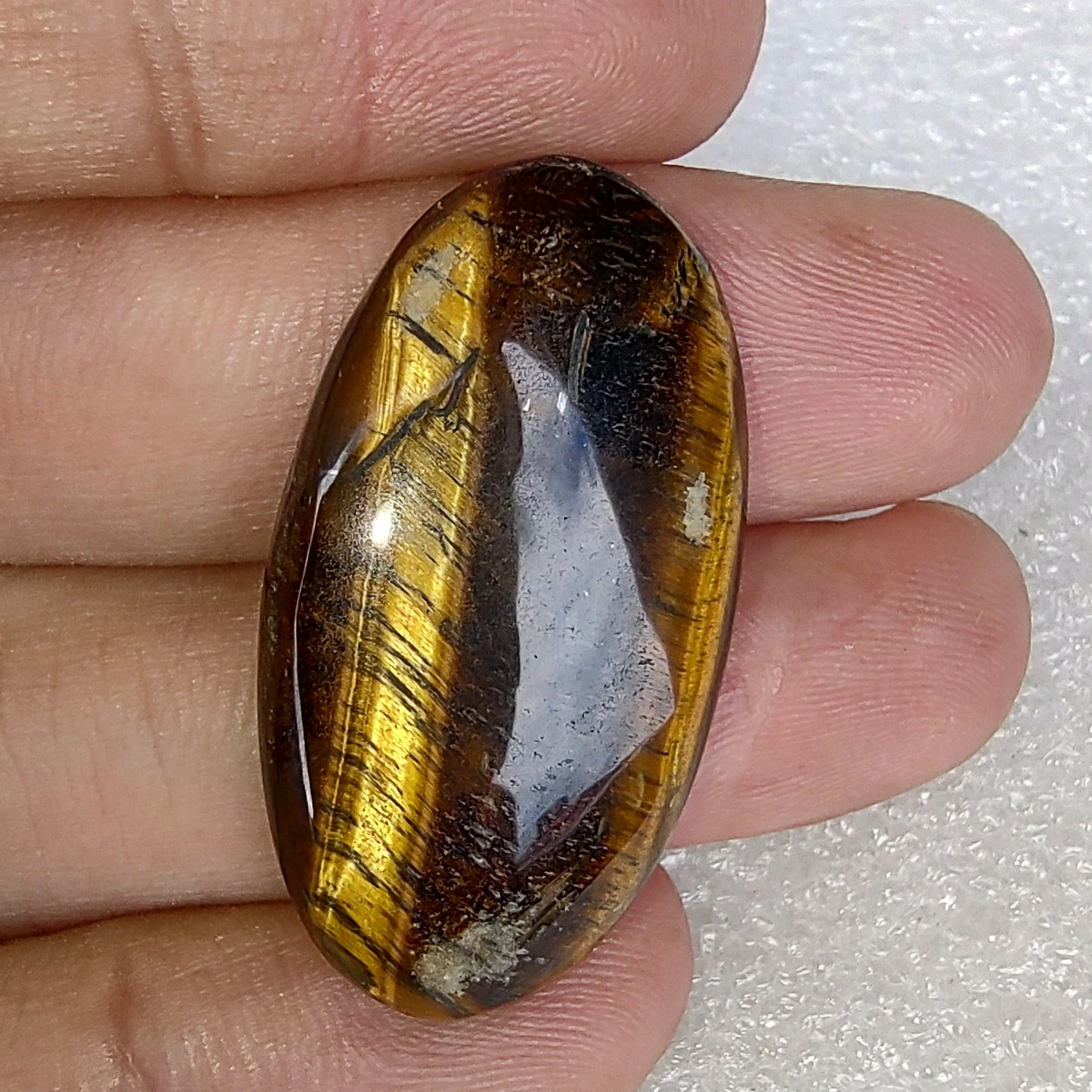  Cabujón de Ojo de Tigre Pulido Espejo