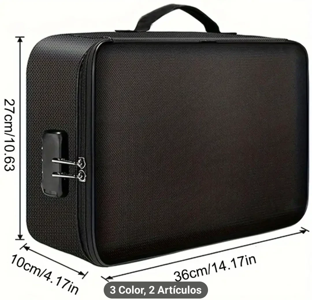 1pc Bolsa de documentos con cerradura de combinación, 3