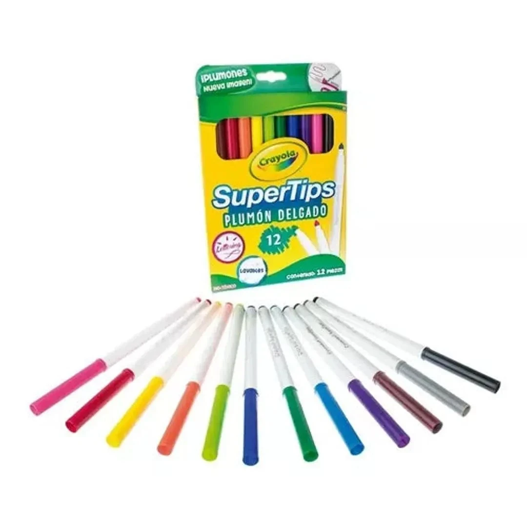 super tips plumines crayola c/12 colores 2