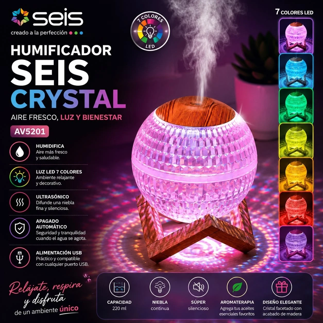 HUMIDIFICADOR "SEIS"  CRYSTAL
