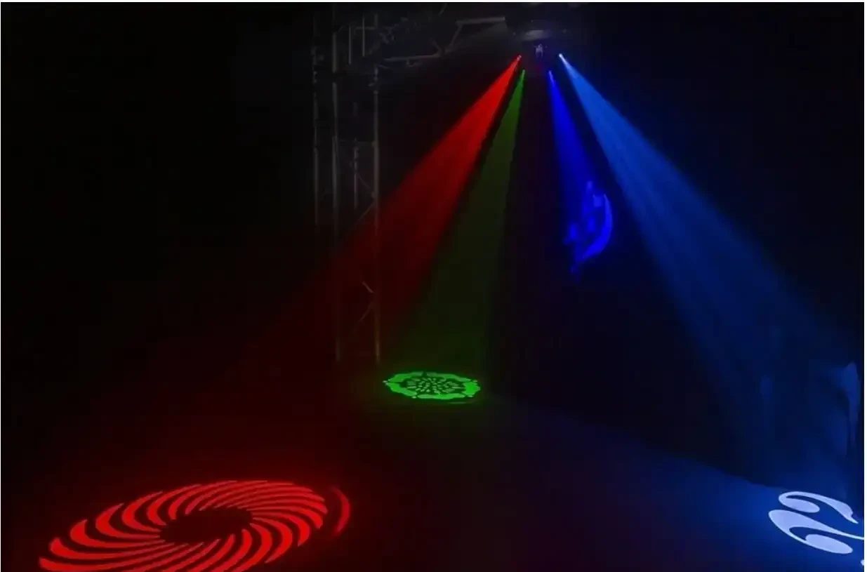 BeamZ Whirlwind, Efecto de luz DMX 3 en 1, 4 LED RGBW giratorios, 4 focos GOBO, Jelly Ball, 17 Canales DMX, Modo automático y de Audio, Shows preprogramados, Control Remoto Incluido 4