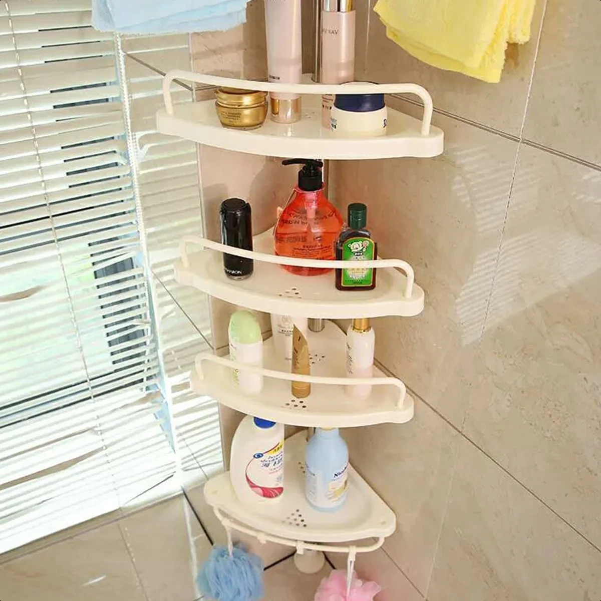 Organizador Esquinero Ducha Baño Multiuso 4 Pisos Ajustable 3
