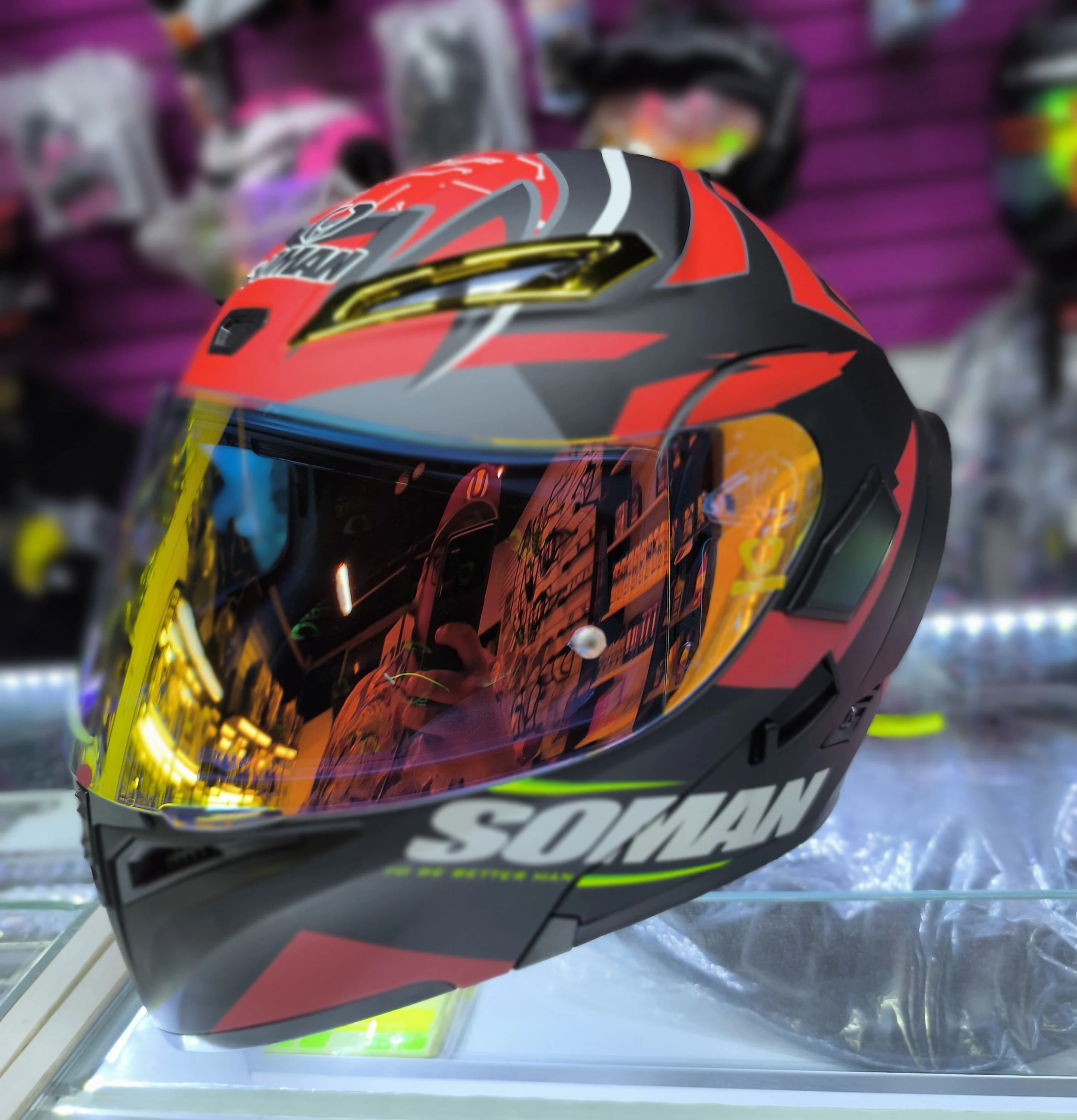 CASCO SOMAN ABATIBLE ROJO