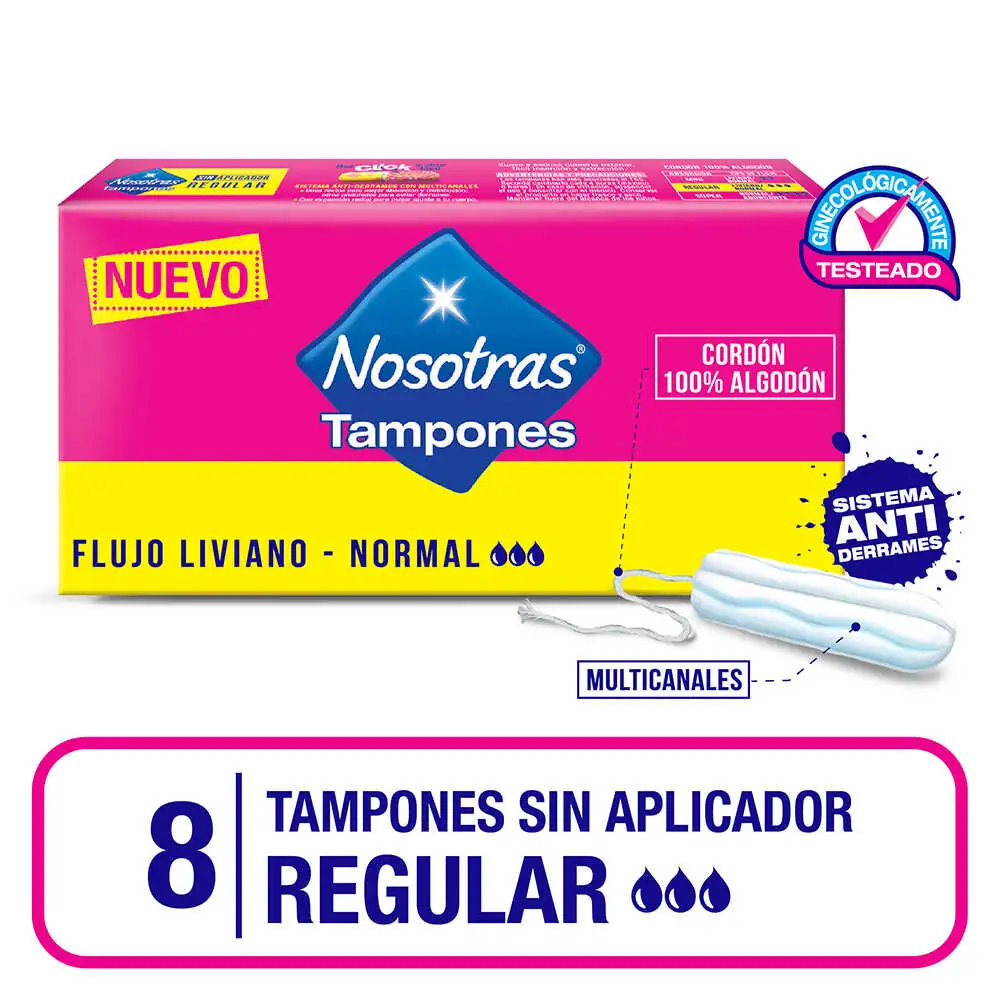 Nosotras Tampones sin Aplicador Regular x 8 unid