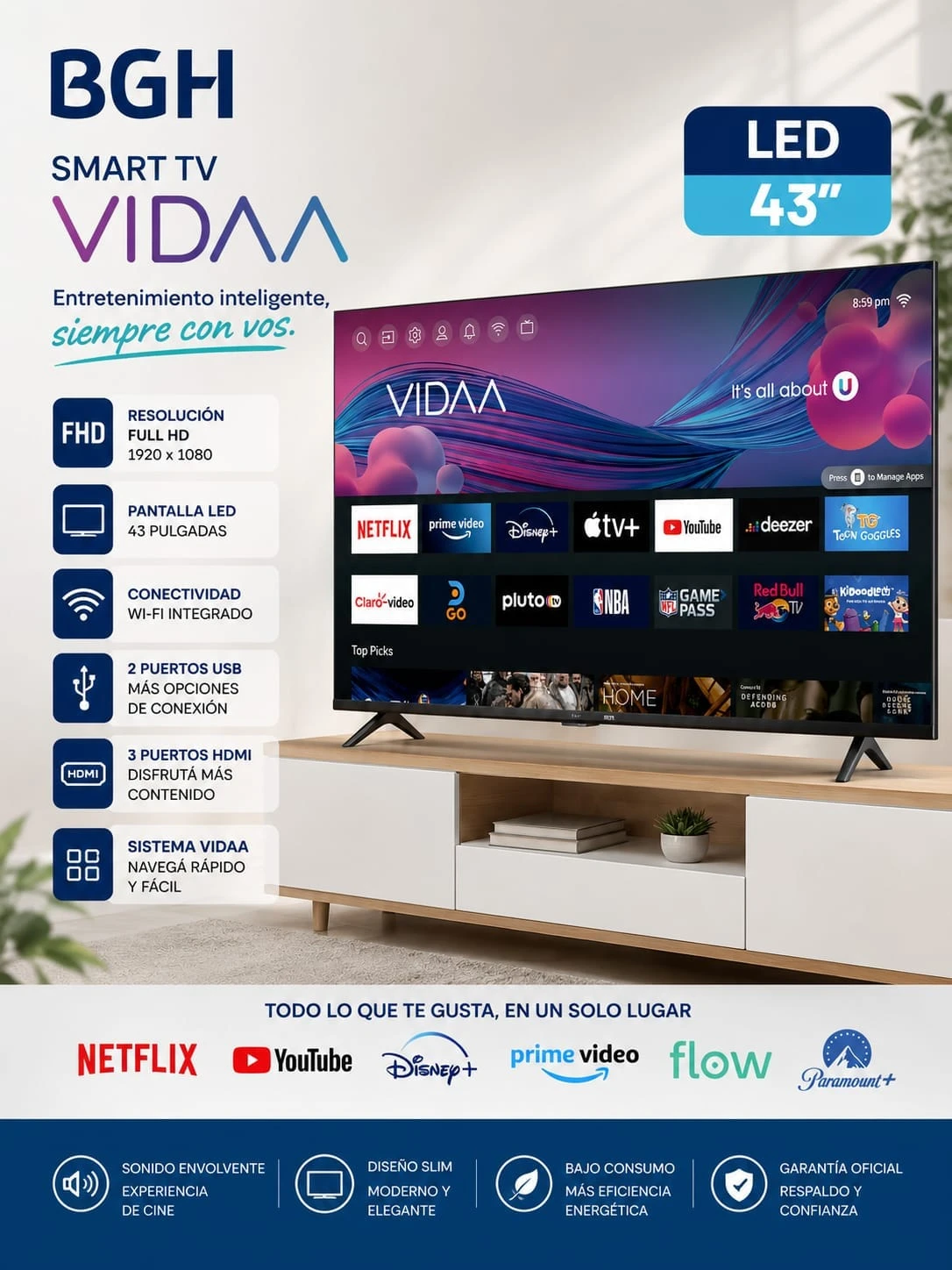 Smart TV Bgh 43" VIDAA