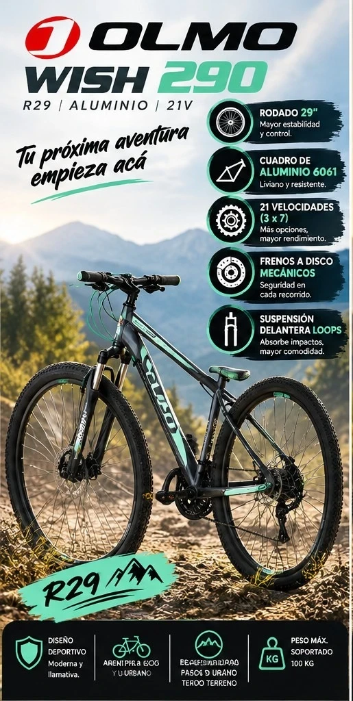 BICICLETA OLMO WISH 290 R29 *CONSULTAR DISPONIBILIDAD CON EL VENDEDOR*
