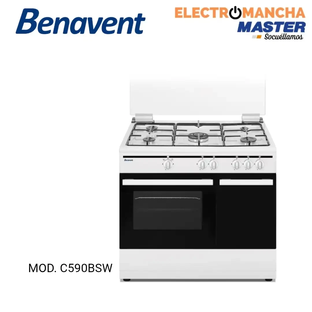 COCINA BENAVENT C590BSW 89,5X58 5 FUEGOS BUTANO