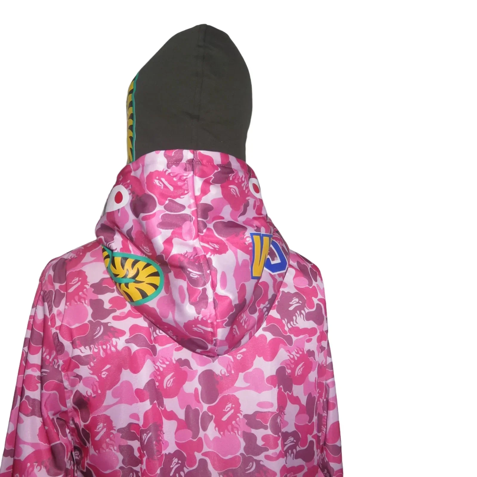Chamarra doble gorro shark rosa moteada 5