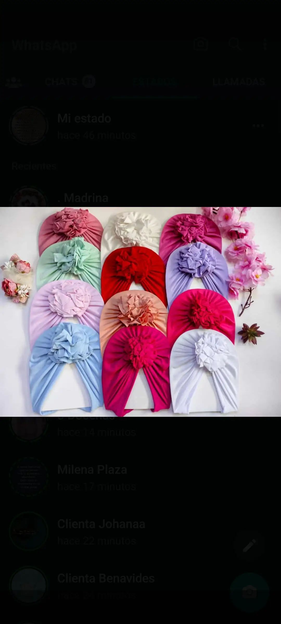 Turbante flor de la misma tela  2