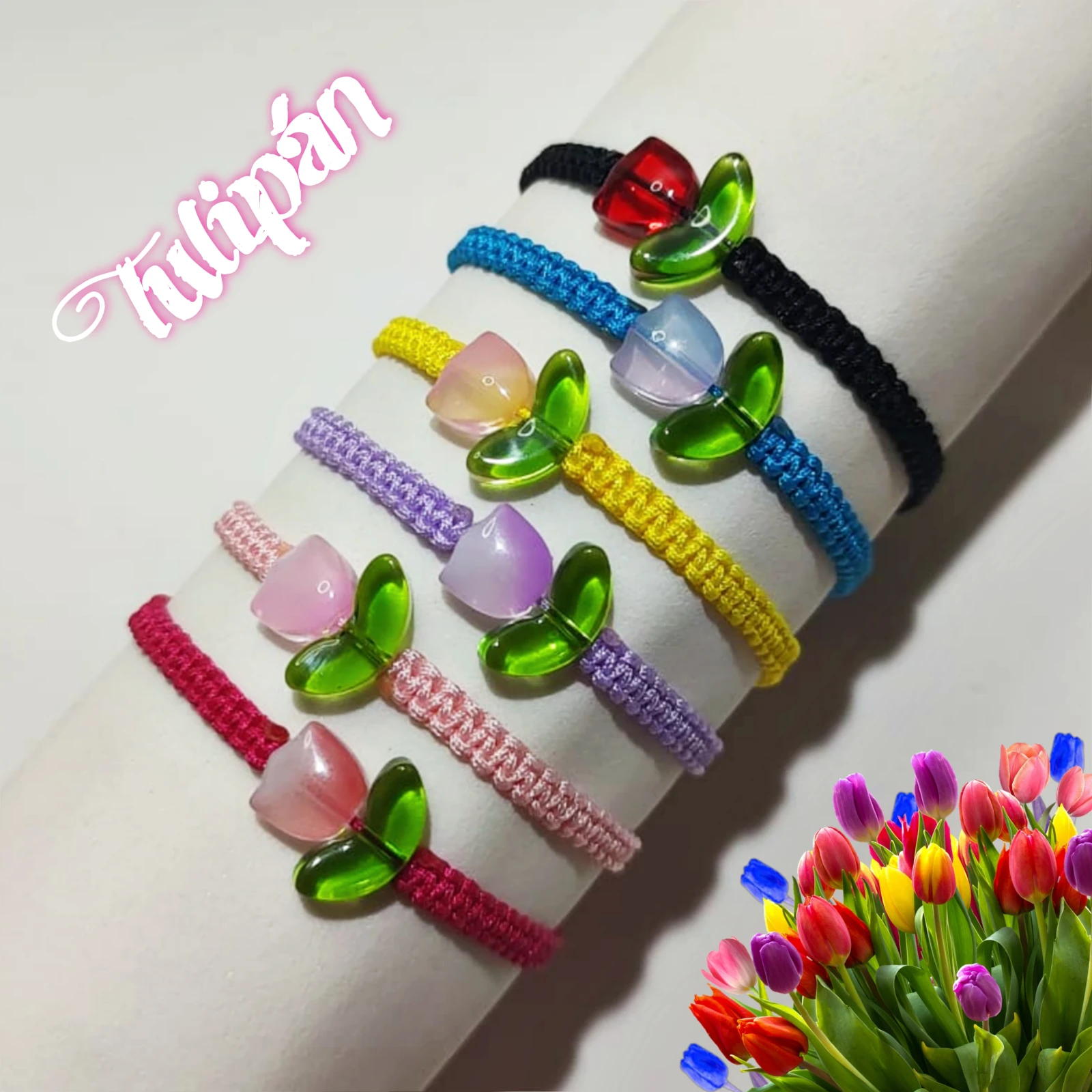 1 Pulsera de Tulipán Tejida 9