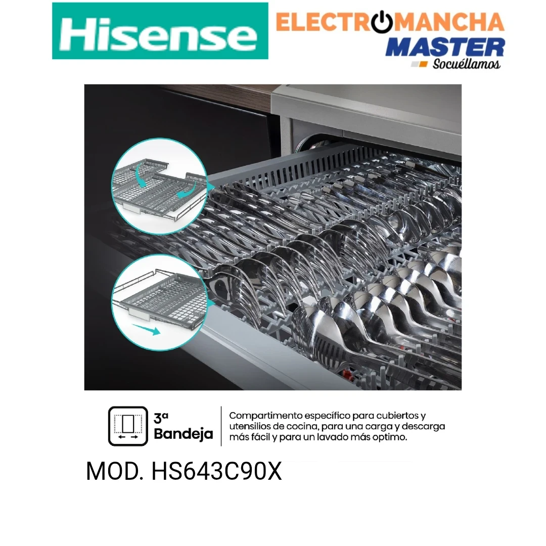 LAVAVAJILLAS HISENSE HS643C90X INOX 3 BANDEJA C 6