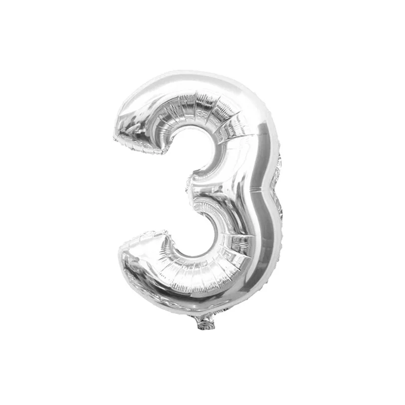 Globo de numero plateado 16"