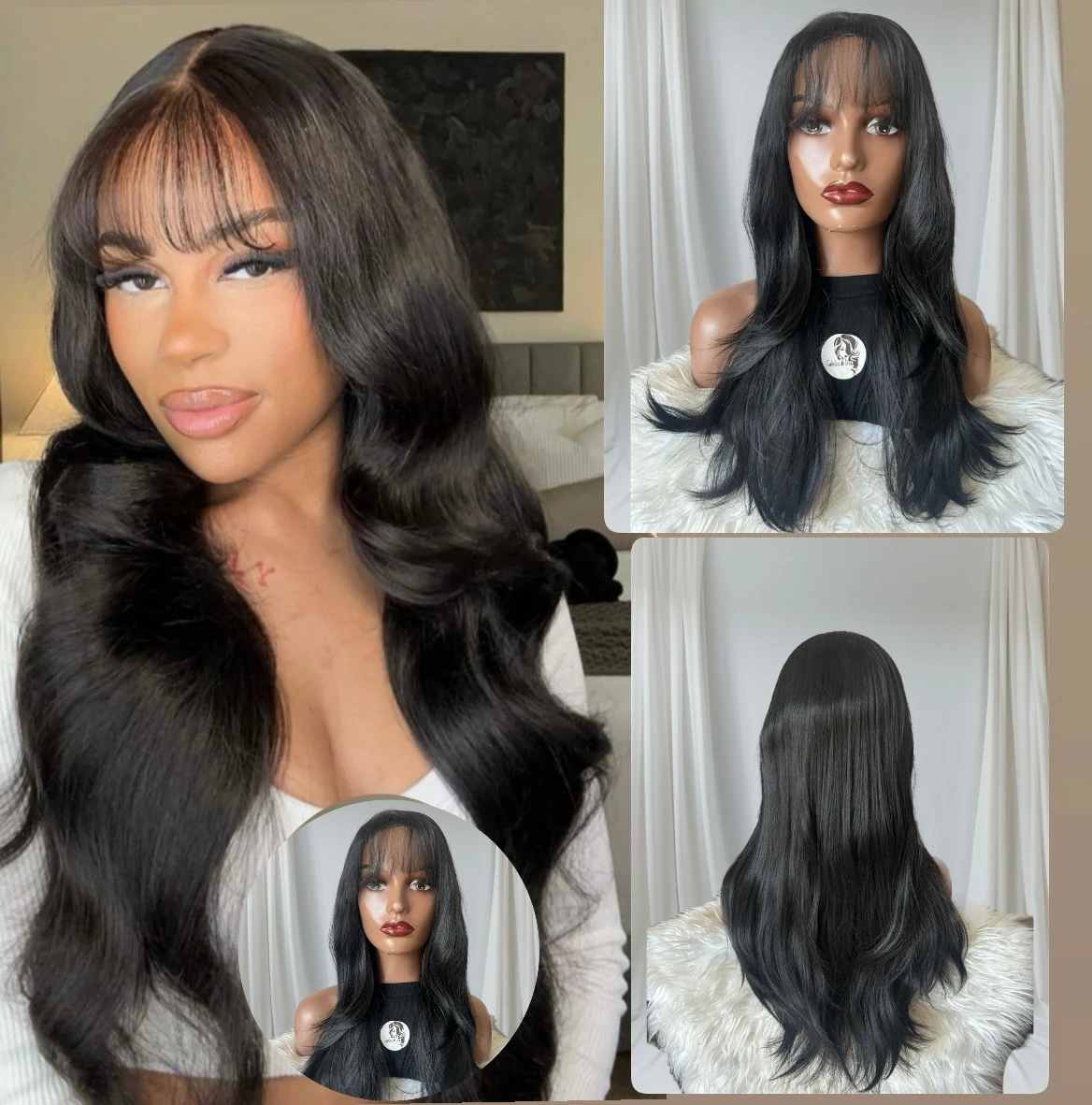 Peluca Semi natural 24” frontal lace 4x4 glueless 