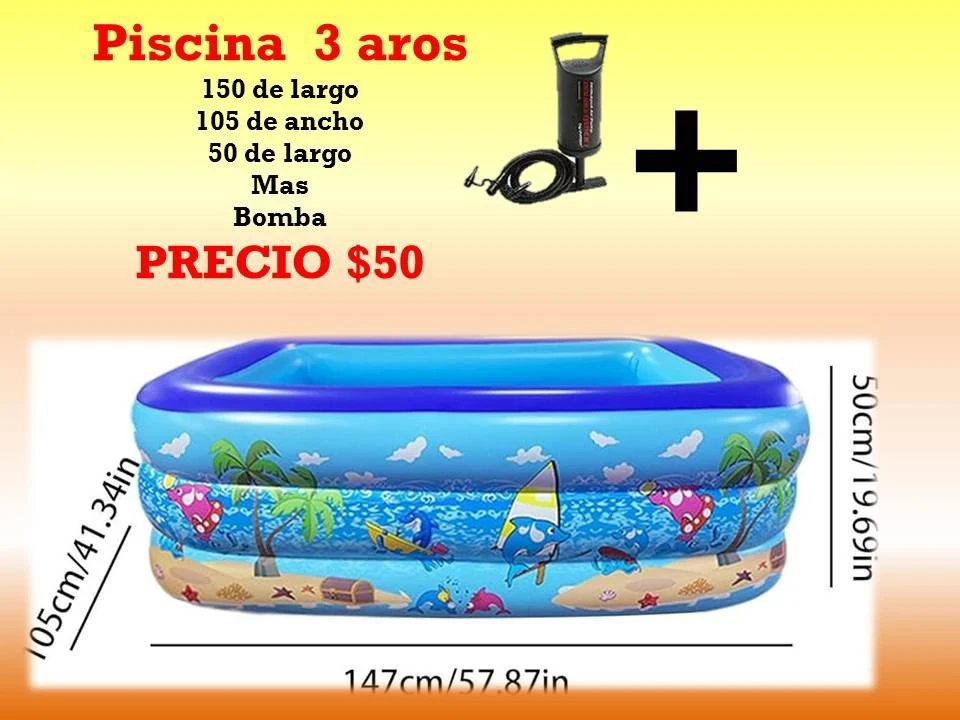 Piscina infable con diseños 