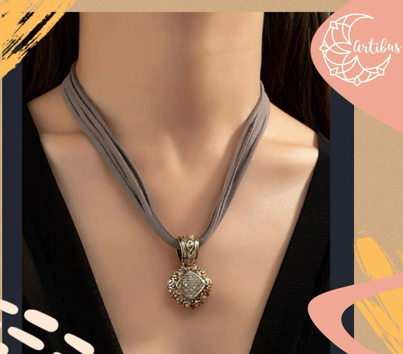 Colgante con dije de corazon