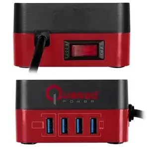 REGULADOR SUSPENSOR DE VOLTAJE QUASAD 4 TOMAS 4 USB  2