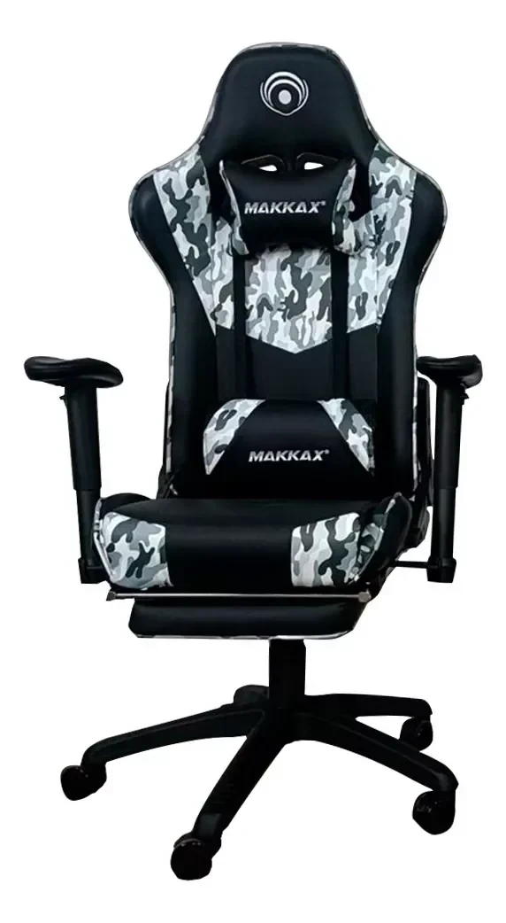 SILLA GAMER MAKKAX GRIS CLARO CAMUFLADA 