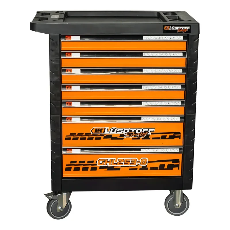Carro Gabinete Porta Herramientas 253 Pzs Lusqtoff Racing Color Naranja 3