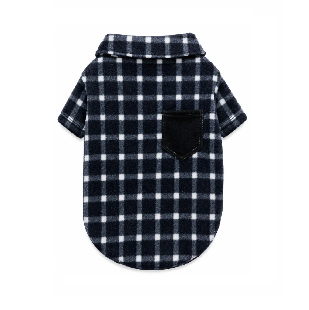 Camisa leñador polar con bolsillo negro