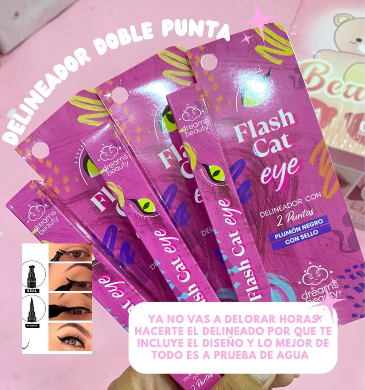 ✨ Flash Cat Eye – Plumón Delineador 2 en 1 ✨ ☺️💞 3