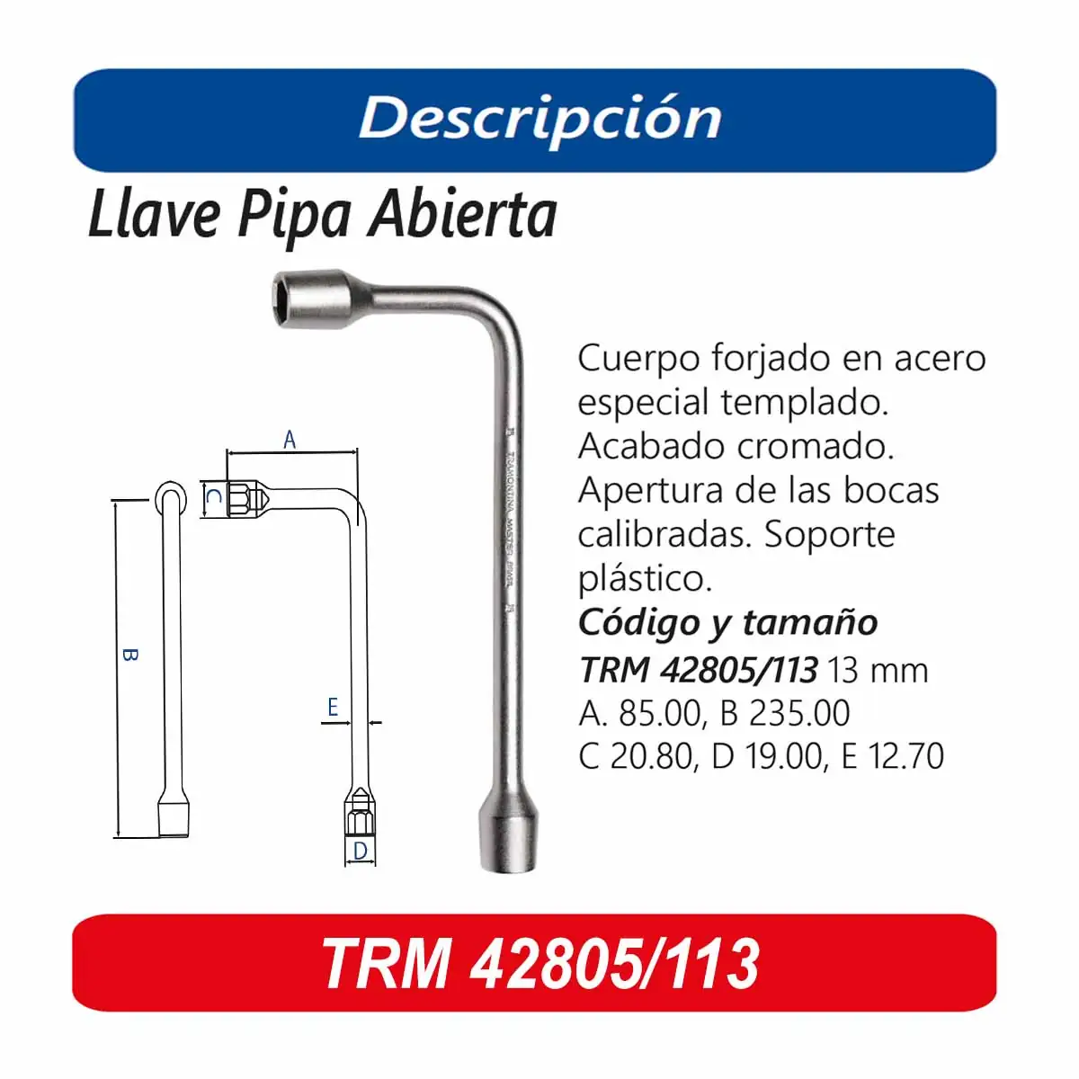 LLAVE L TRM (PIPA ABIERTA) 13MM
