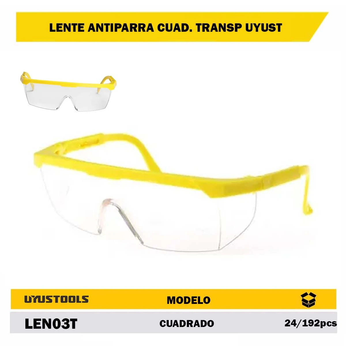 LENTE ANTIPARRA CUAD. TRANSP UYUST