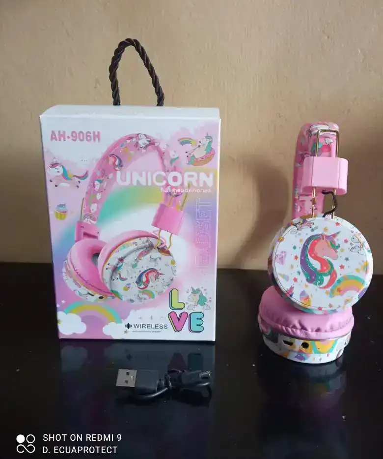 AUDIFONO INALAMBRICO UNICORNIO ROSA 🦄🩷🎧