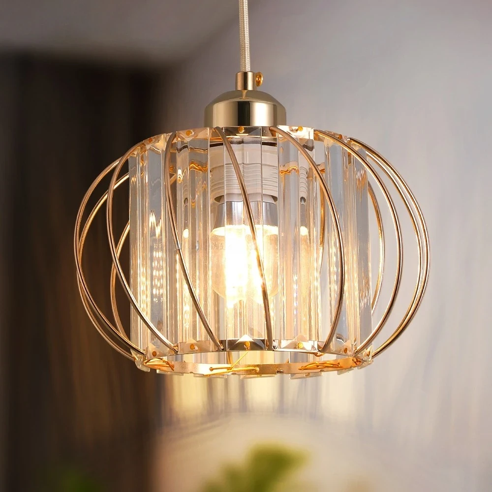 LAMPARA COLGANTE DORADA STD1 1L E27 8