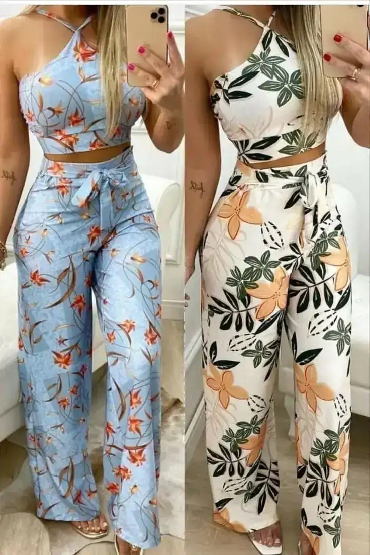 Conjunto de mono talla alta con su crot top